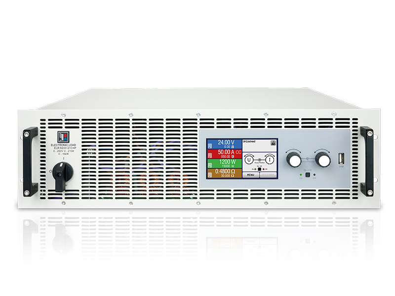 Cargas electrónicas DC de la serie ELR 9000 HP 3U DC con función de recuperación (retroalimentación a la red) 5 kW hasta 15 kW